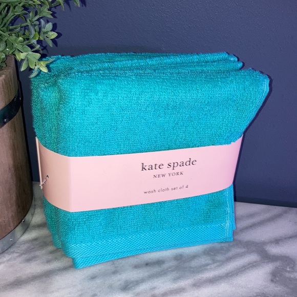 Kate spade washcloth set turquoise - Picture 2 of 5